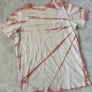 Ivory Ella Pink and Cream Tie-Dye Tee with Cute Elephant Pocket